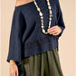 Luftige Damen Bluse mit Fledermausärmeln
