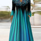 Kleid mit V-Ausschnitt und Farbverlauf