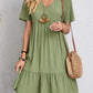 Inge | Retro V-Ausschnitt lockeres Freizeitkleid
