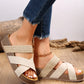 Ava™ Orthopädische geflochtene Sommer-Plateau-Sandalen mit Kreuzriemen