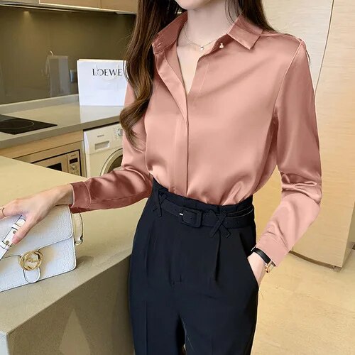 Satin Damenbluse - Aniek
