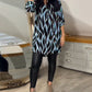 Nora - Zebra-Print Bluse Schwarz-Beige