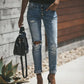 VICTORIA - Hellblaue zerrissene Jeans