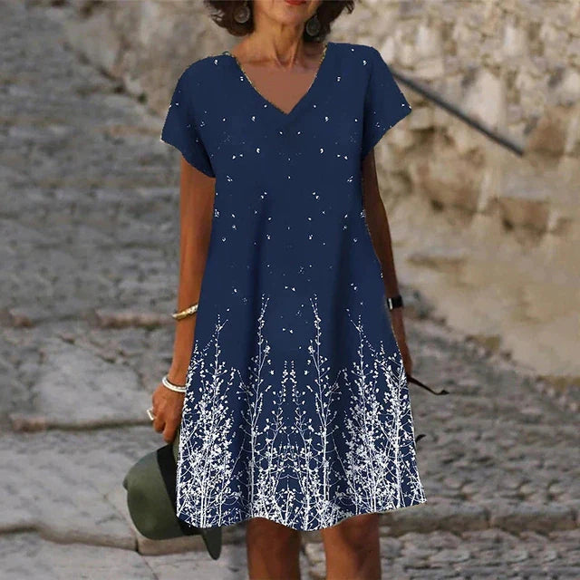 NITA - Abstraktes bedrucktes Kleid für Frauen