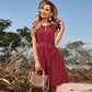 Lara - Schwarzes Tupfenkleid im Boho-Stil