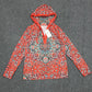 FallStil® - Rotes Mandala Print Kapuzen-Henley Sweatshirt mit langen Ärmeln