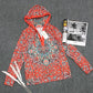 FallStil® - Rotes Mandala Print Kapuzen-Henley Sweatshirt mit langen Ärmeln