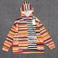 FallStil® - Buntes schwarz-weiß gestreiftes Sweatshirt mit Kapuze