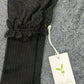 FallStil® - Oberschenkelhohe Socken aus Mesh-Spitze mit Kräuselung | Schwarz