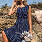 Lara - Schwarzes Tupfenkleid im Boho-Stil