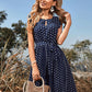 Lara - Schwarzes Tupfenkleid im Boho-Stil