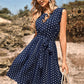 Lara - Schwarzes Tupfenkleid im Boho-Stil