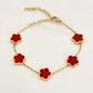 Scarlette | luxusarmband mit grünem blumenanhänger