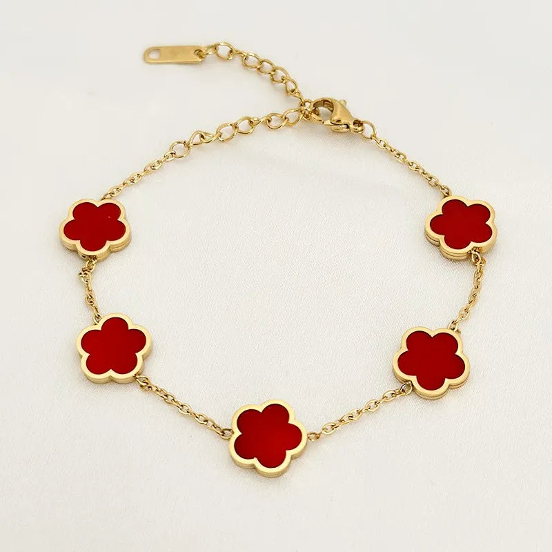 Scarlette | luxusarmband mit grünem blumenanhänger