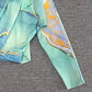 FallStil® - Grünes Langarm-Top mit Druck
