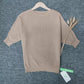 FallStil® - Goldfarbener einfarbiger Pullover mit Rundhalsausschnitt