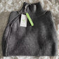 Lovja® - Grauer einfarbiger Pullover mit hohem Halsausschnitt