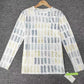 EcoExotica® - Geometrisches Shirt mit Rundhalsausschnitt in Beige