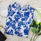 Even&Vil® - Sweet Plant Blaues langärmeliges Top