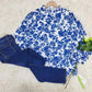 Even&Vil® - Sweet Plant Blaues langärmeliges Top
