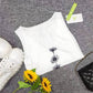 SpringStil® - Weißes ärmelloses Daisy Tank-Top mit gekerbtem Ausschnitt