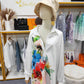 FallStil® - Aquarellblume Knopfleiste Tunika-Bluse