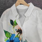 FallStil® - Aquarellblume Knopfleiste Tunika-Bluse