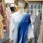 FallStil® - Ultra-Mod Blaue Welle Weißes Tunika-Oberteil