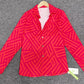 FallStil® - Rosa und orangefarbene Bluse mit Zick-Zack-Streifen und Knopfleiste