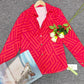 FallStil® - Rosa und orangefarbene Bluse mit Zick-Zack-Streifen und Knopfleiste
