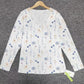 Even&Vil® - Weißes langärmeliges Top mit Ösen, Spitze und Blumen