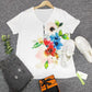 FallStil® - Romantisches kurzärmeliges Top mit Blumendruck