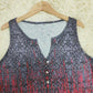 FallStil® - Ombre Tank-Top mit Regenmuster in Blau und Rot