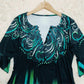 SpringStil® - Ribbon Green Ombre Stripe ¾-Ärmel Midikleid