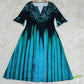 SpringStil® - Ribbon Green Ombre Stripe ¾-Ärmel Midikleid