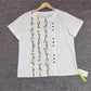 FallStil® - Weißes Floral Vine Kurzarm-Top mit Rundhalsausschnitt