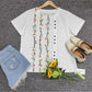 FallStil® - Weißes Floral Vine Kurzarm-Top mit Rundhalsausschnitt