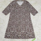 Naturlux® - Braunes und weißes Prärie-Minikleid mit abstraktem Muster