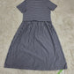 SpringStil® - Marineblau und weiß gestreiftes Midikleid mit kurzen Ärmeln