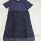 Naturlux® - Dunkles ozeanblaues Maxikleid mit Farbblock