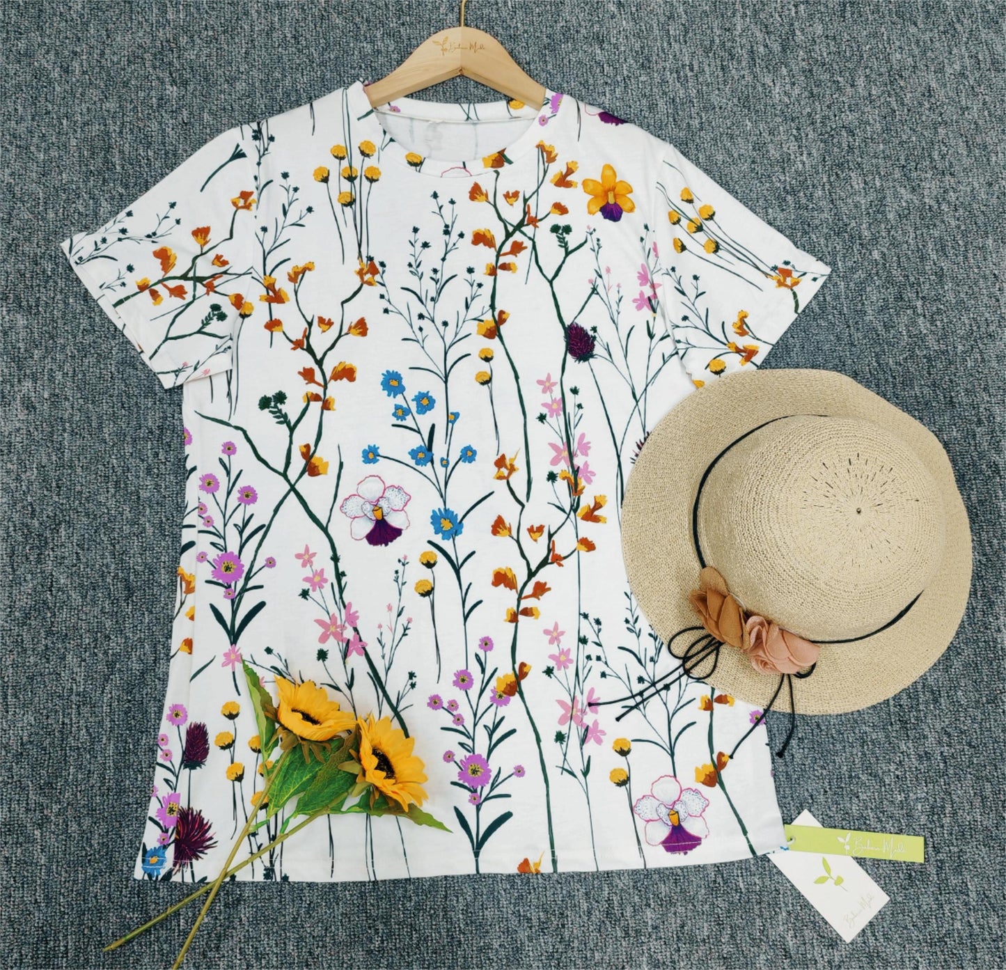 PureWear® - Arizona Garden Weißes Kurzarmtop