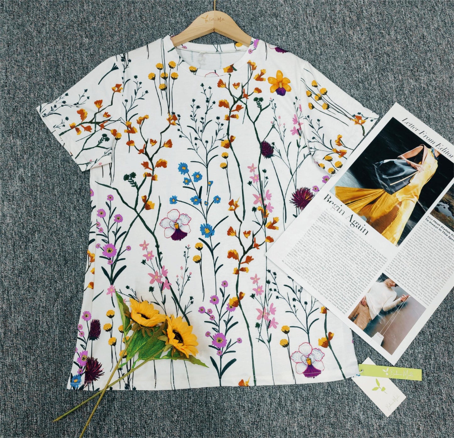 PureWear® - Arizona Garden Weißes Kurzarmtop