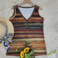 SpringStil® - Braunes ärmelloses gestreiftes Top