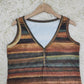 SpringStil® - Braunes ärmelloses gestreiftes Top