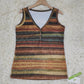 SpringStil® - Braunes ärmelloses gestreiftes Top