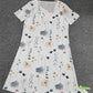 SpringStil® - Frisches weißes buntes Blumendruck V-Ausschnitt Minikleid