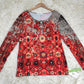 FallStil® - Retro Herbst Azteken Druck Langarm Top