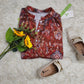 PureWear® - Burgunderfarbenes Top mit 3/4-Ärmeln