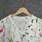 SpringStil® - Garden Print V-Ausschnitt Weißes Maxi-Sommerkleid