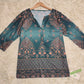 Even&Vil® -  Smaragd Salbei Grün Luxe Print Tunika Bluse Top